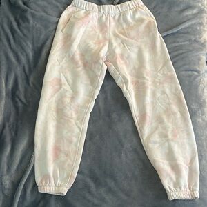 lazy pants sweatpants size small spotted pink color
